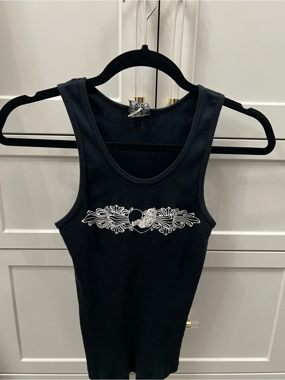 chrome heart dress tank It has a sleeveless design and displays a logo motif Chrome Hearts | Tops |